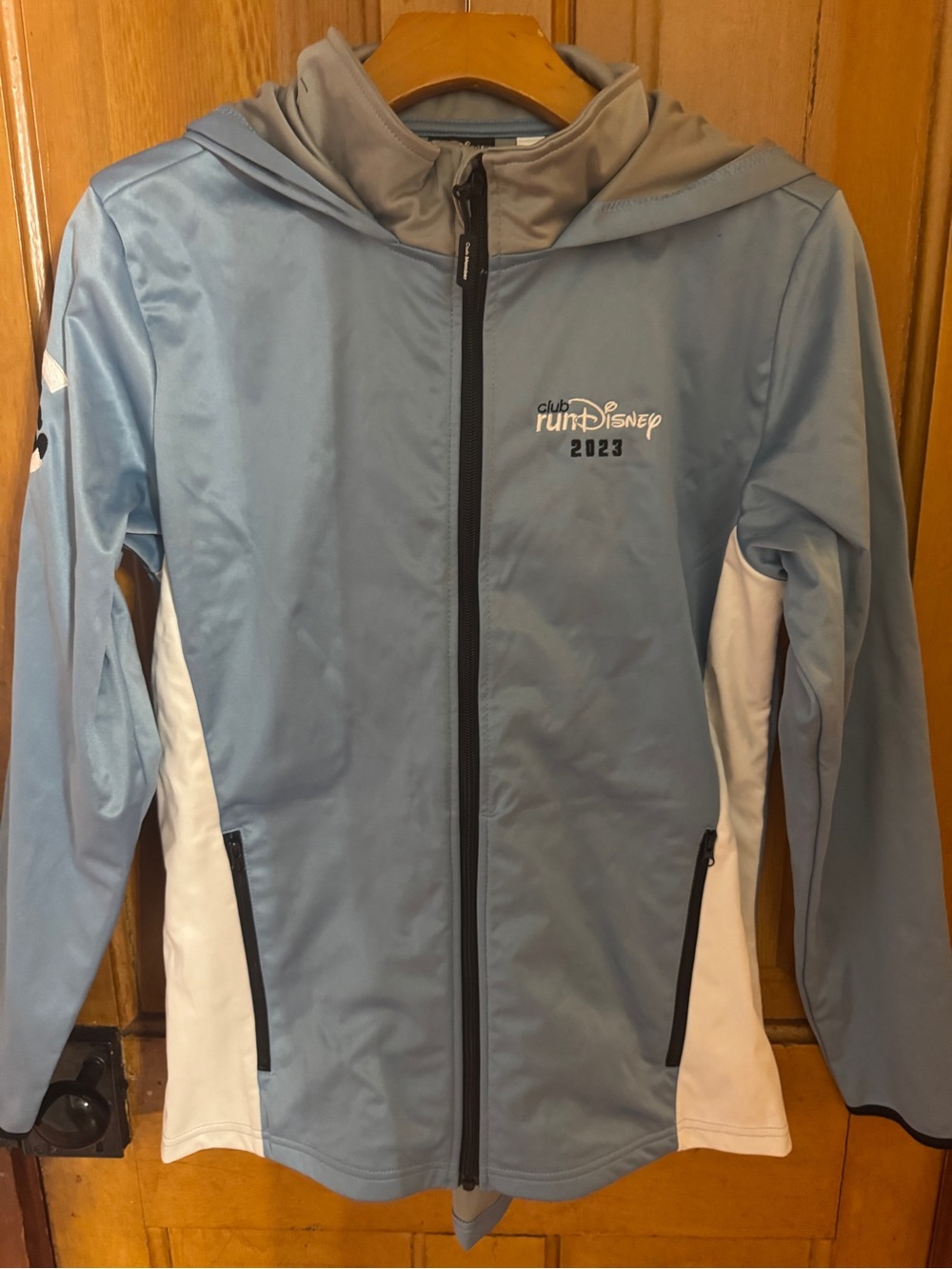 Disney Light Blue & White Club runDisney 2023 Zip Hoodie
